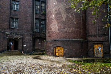 Old abandoned historic Art Nouveau factory power plant in Eastern Europe Szombierki