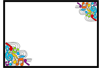 Border Ornament With Music Note Theme