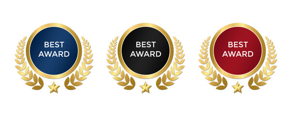 award element golden icon set