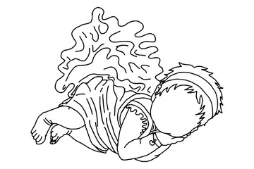 beautiful baby girl sleeping in a dress