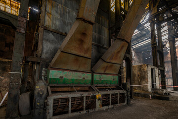 Old abandoned historic Art Nouveau factory power plant in Eastern Europe Szombierki