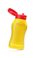 mustard jar on a white background