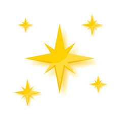 Christmas twinkling star. Set of stars and bursts with glowing light effect. Bright fireworks, decoration flicker, brilliant flash. Twinkling star. Vector illustration
