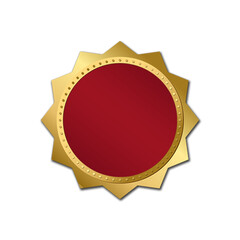 red golden shield isolated luxury gold medal icon