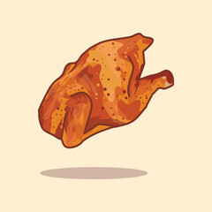 Grilled chicken cartoon design illustration