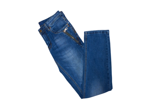 fashionable blue jeans,classic men's jeans on a white background