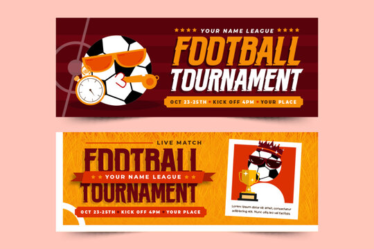 Football tournament sport event banner design template simple and elegant design