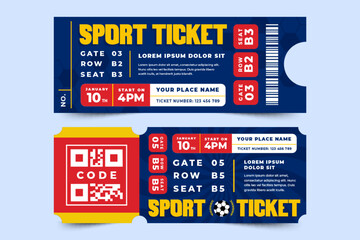 Football tournament sport event ticket design template simple and elegant design
