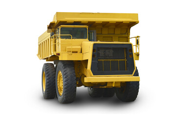 yellow truck isolated on white background. This has clipping path.