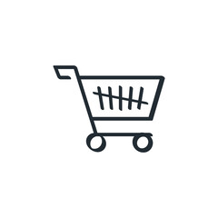 Shopping Cart Related Vector Hand Drawn Doodle Line Drawing Icon Concept Illustration