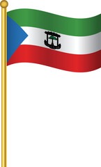Flag of Equatorial Guinea,Equatorial Guinea flag Golden waving isolated vector illustration eps10.