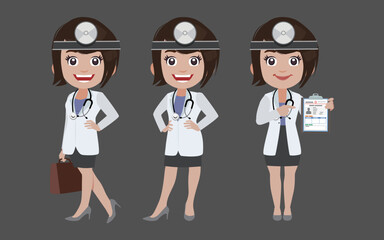 Doctor with different poses. vector-
