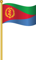 Flag of Eritrea, Eritrea flag Golden waving isolated vector illustration eps10.