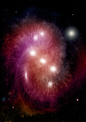 Fototapeta premium galaxy in a free space. 3D rendering