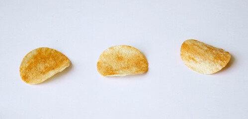 potato chips isolated on white background. snack