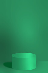 Green circle podium with green background