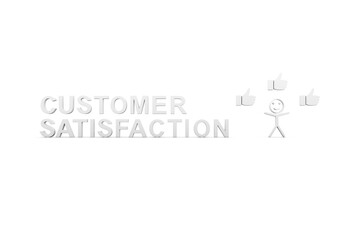 CUSTOMER SATISFACTION concept white background 3d render illustration