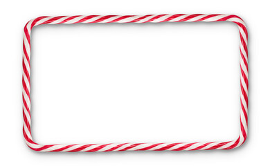 Candy cane, christmas frame. Cut out, without background - 552947738