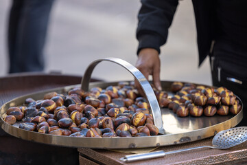 Roasted chestnut vendor, Rome, Italy