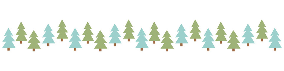 Fototapeta premium Hand drawn christmas trees line illustration