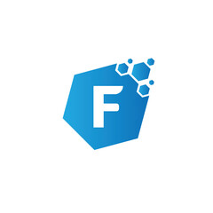 Dots Letter F Logo. F Letter Design Vector with Dots.