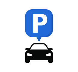 Car parking icon. Parking space sign. Parking location. Vector sign.