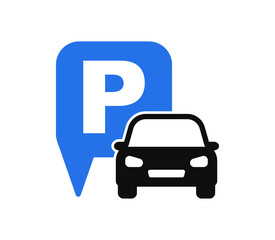 Car parking icon. Parking space sign. Parking location. Vector sign.