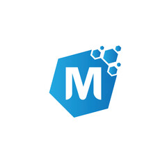 Dots Letter M Logo. M Letter Design Vector with Dots.