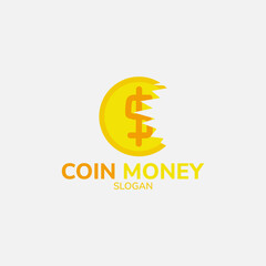 Broken gold coin logo that resembles the letter C.