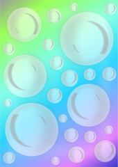 a rainbow background with bubbles
