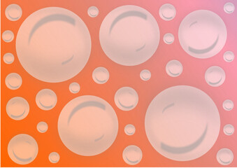 an orange background with bubbles