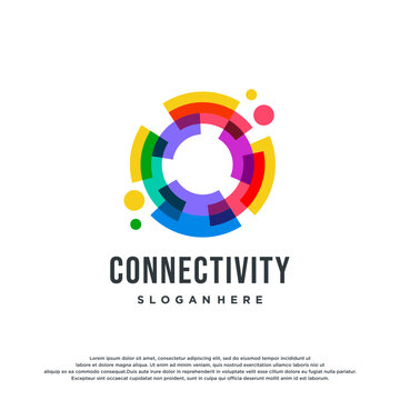 Colorful logo design concept vector. People Family Unity Connectivity logo Template Vector.