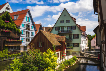 Fish quarter in Ulm, a city in the German state of Baden-Württemberg, situated on the river Danube on the border with Bavaria.