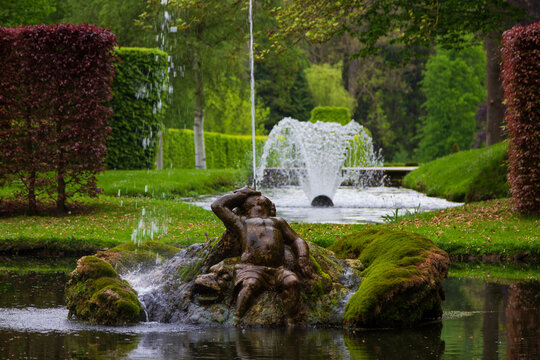 Fountain in the park of Annevoie Castle