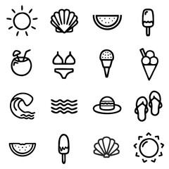 Summer flat vector icon for apps, website, or other creative design