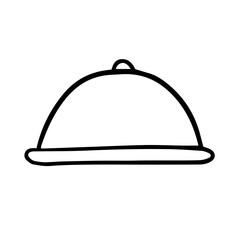 Doodle holding cloche serving plate