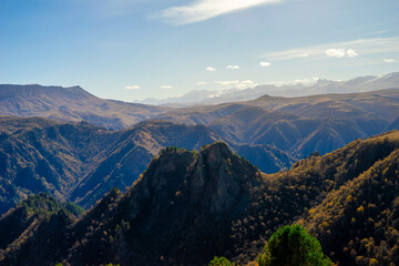 The most beautiful mountain slopes of the North Caucasus. Mountain landscapes of the Elbrus region, Kabardino-Balkaria. Russian Federation. 
