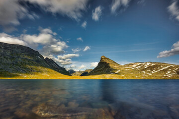 View of the mountain range, Jotunheimen National Park in Central Norway