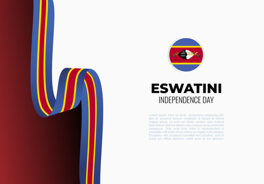 Eswatini independence day background celebrated on september 6 isolated on white background.