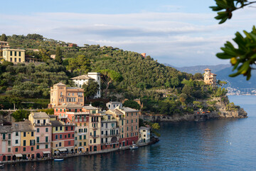 Fototapeta na wymiar Point de vue sur Portofino en Italie