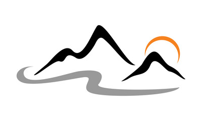 logo mountain icon vector