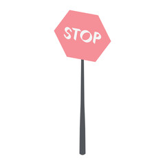 isometric stop sign traffic sign 3d universal scenary collection set