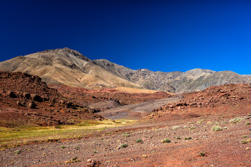 Fototapeta na wymiar Colorful landscape of the High Atlas Mountains, Morocco.