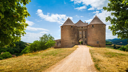 Fototapeta na wymiar View castle in Berze-la-Ville
