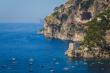 View to Positano village, Italy