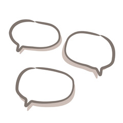 手描き　吹き出し　イラスト　セット