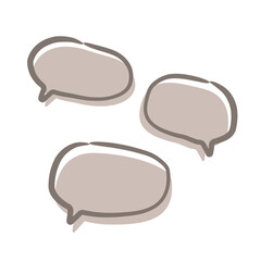 Fototapeta premium 手描き 吹き出し 色付き イラスト セット