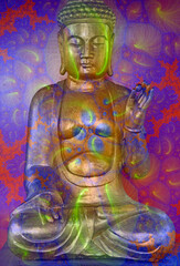 Abstract image of the Buddha and the cosmos 