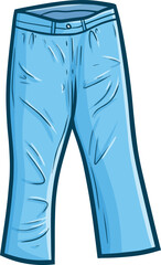 Cool blue jeans cartoon illustration for men or women.