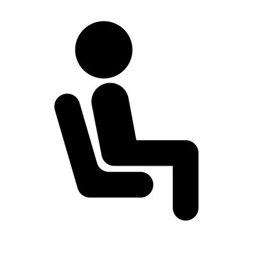 Man silhouette icon sitting on a chair. Seat. Vector.